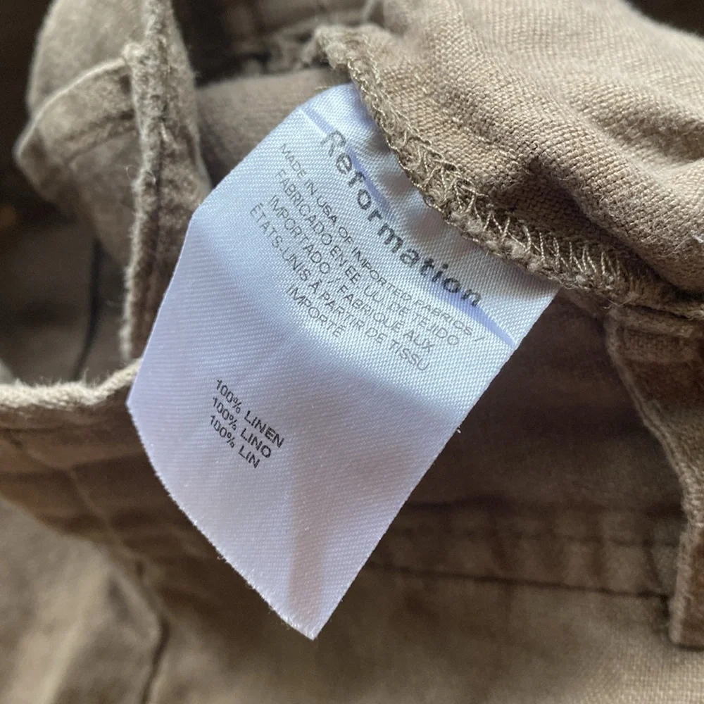 REFORMATION Linen Net‎ Sustain Mateo Wide Leg Cargo Pant
